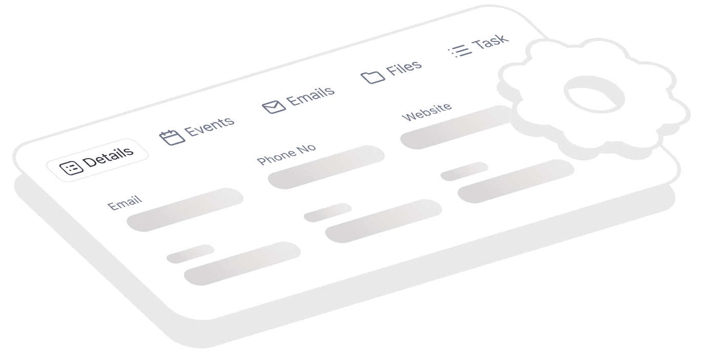field service crm software showing client details emails phone numbers and task management options