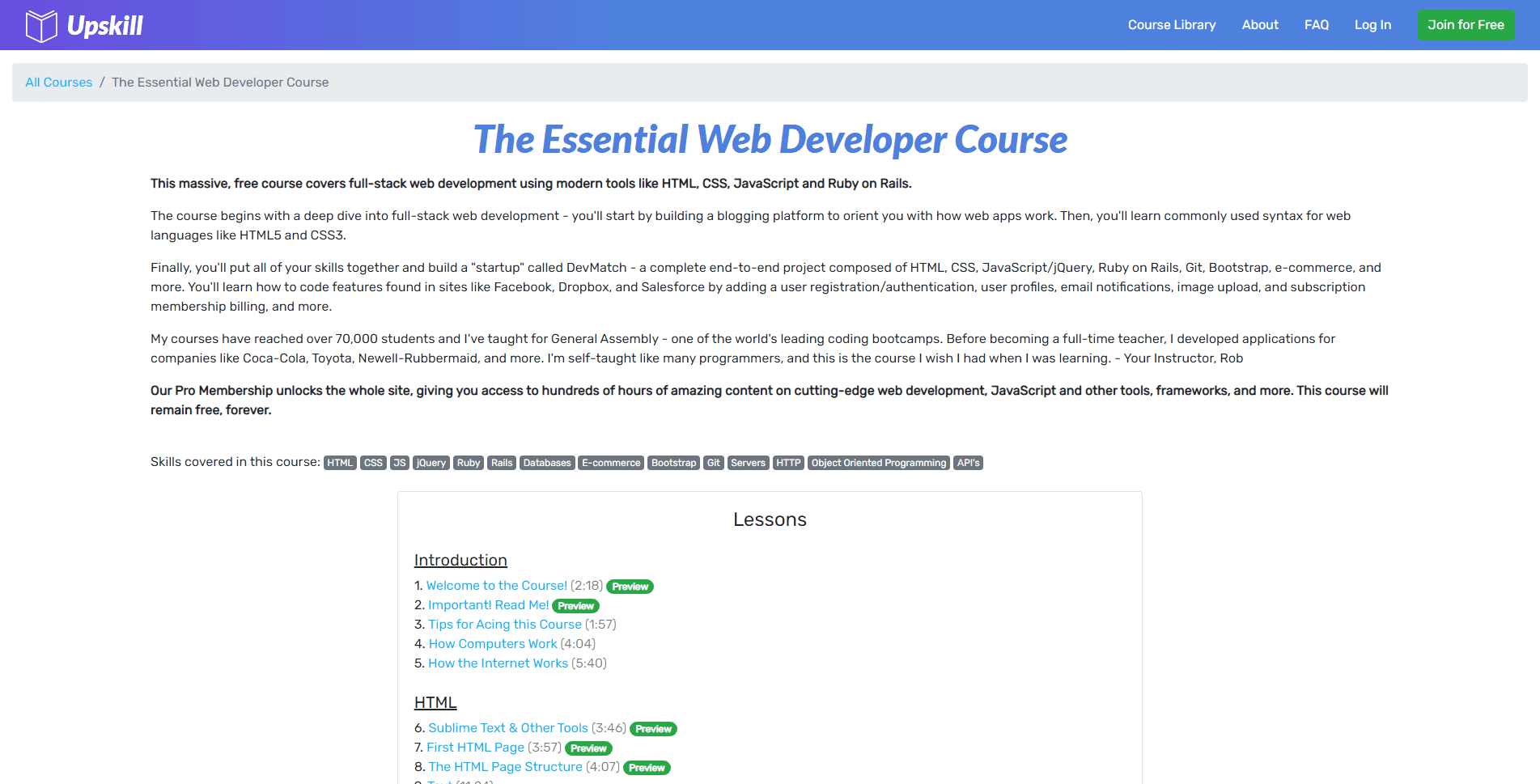 full stack development course with ror