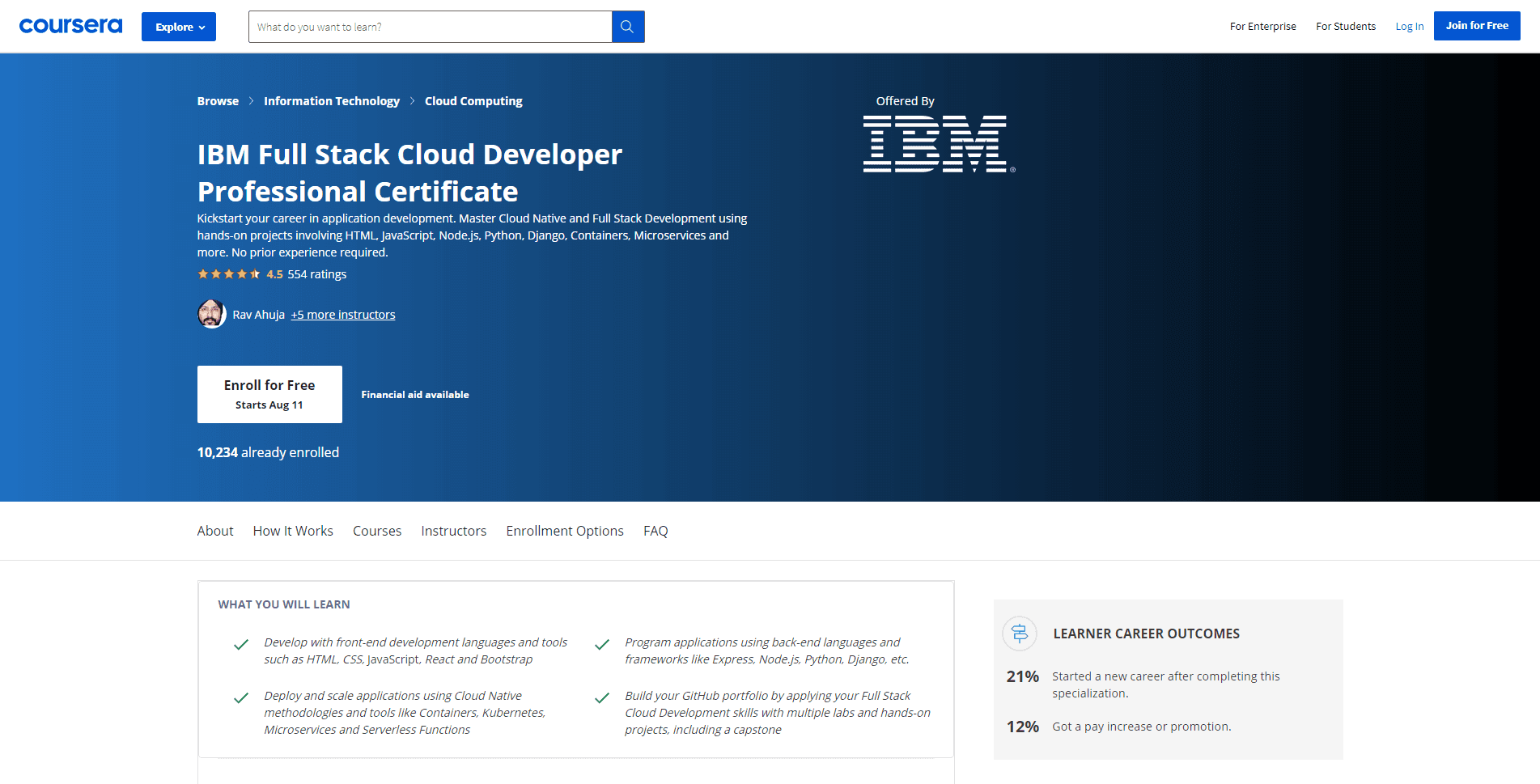 coursera_ibm full stack cloud developer certificate