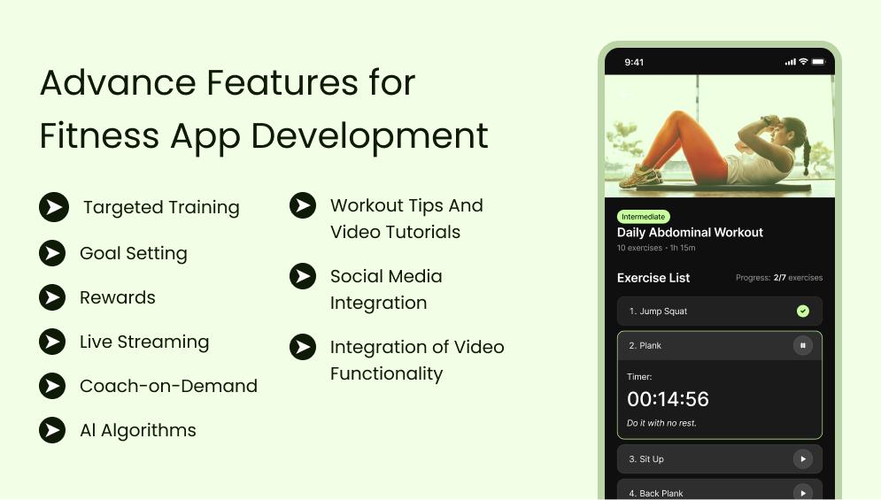 Advance Features for Fitness App Development