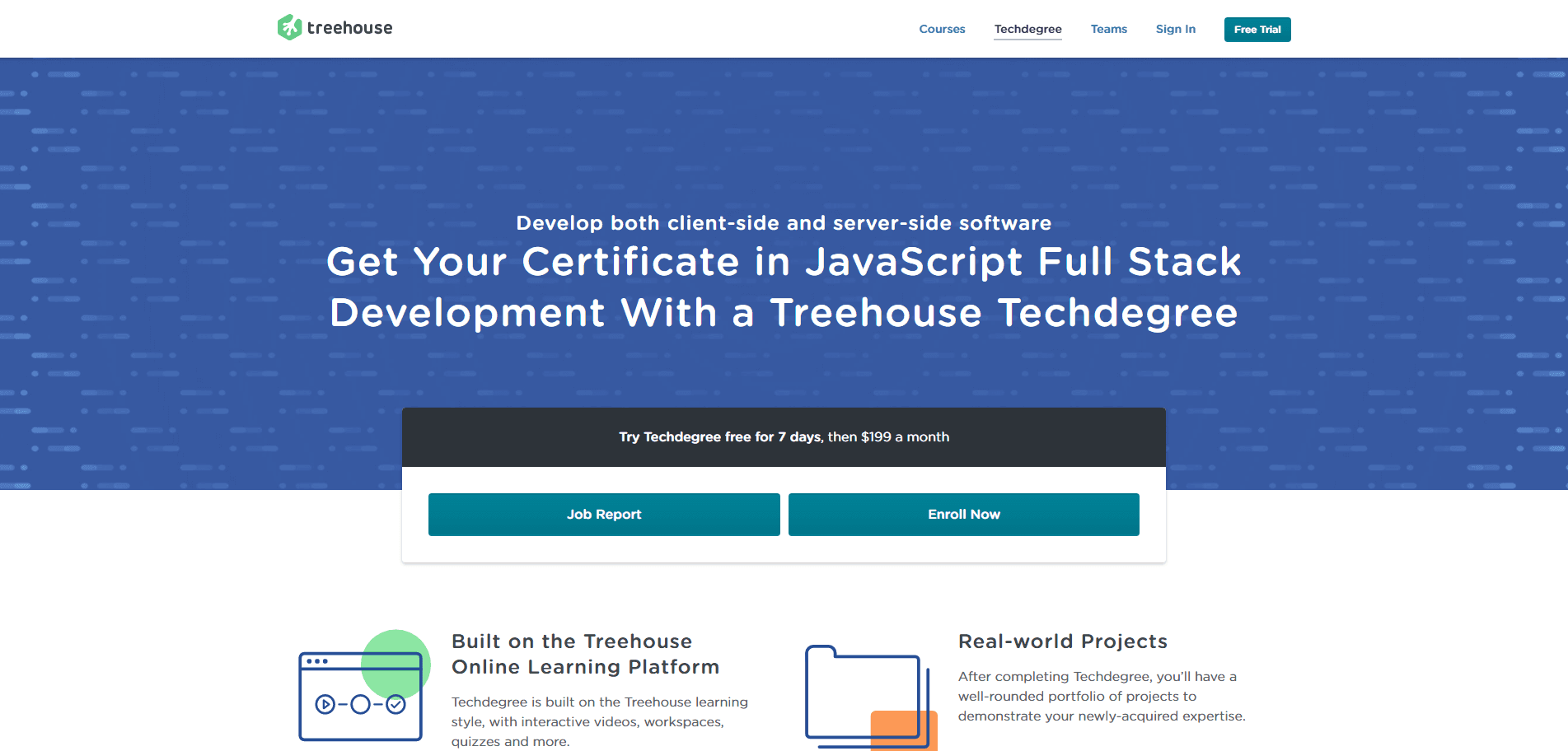 Treehouse full stack javascript developer course