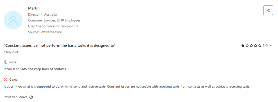ClickSend Testimonial