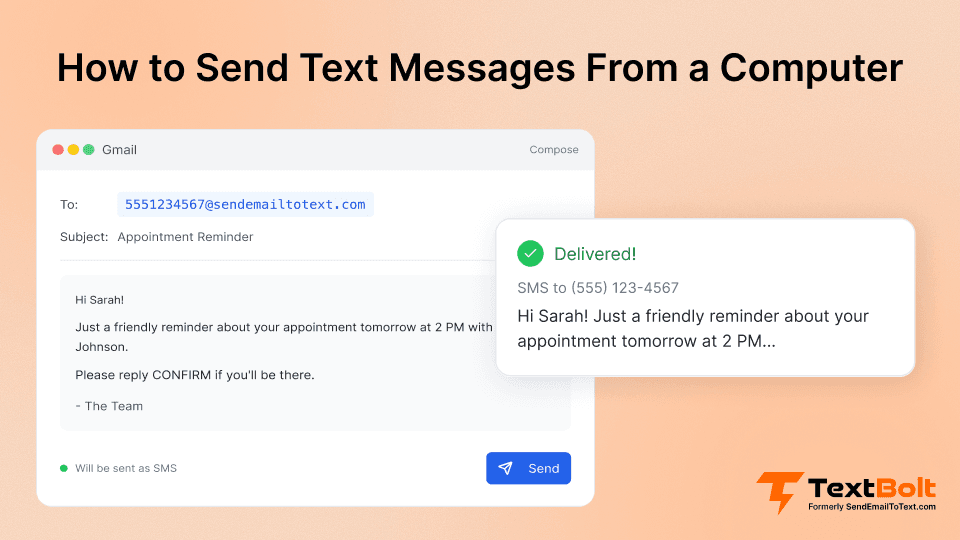 how to send text message from computer