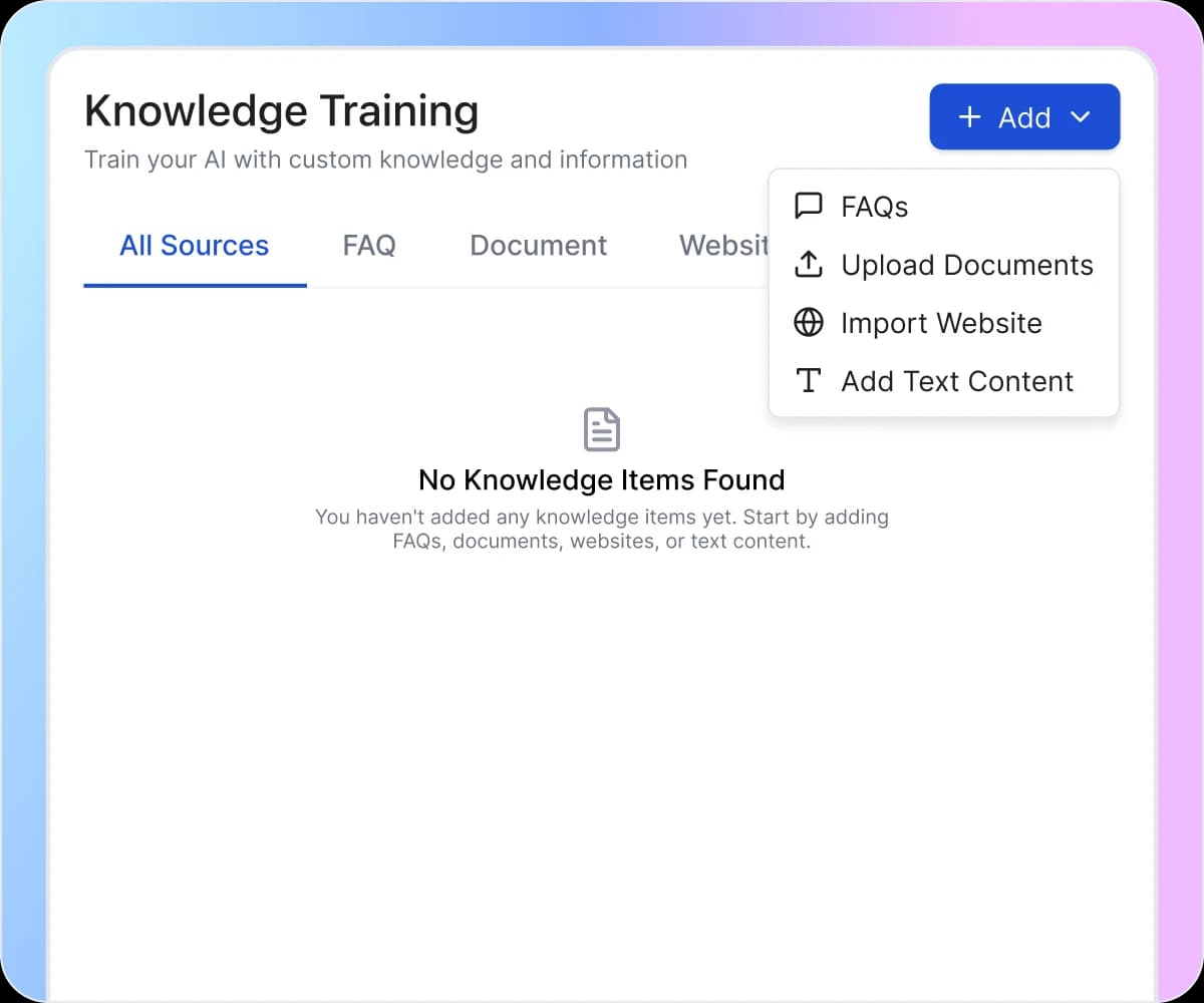 Add Your Knowledge Sources