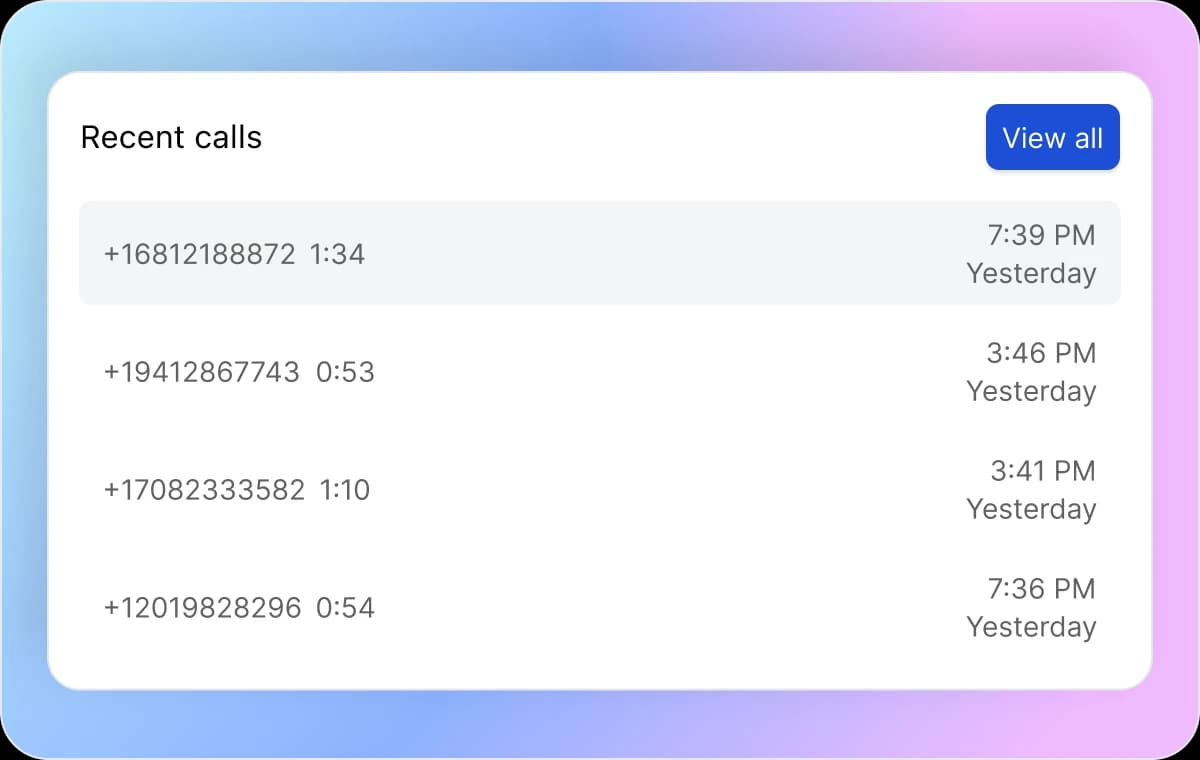 3 Review Recent Calls