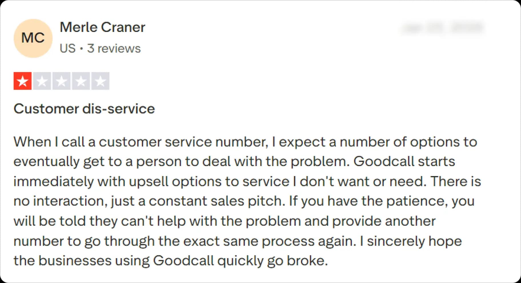 Goodcall trustpilot
